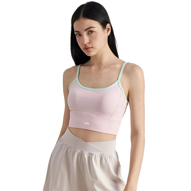 Alo Black and White Strappy Sports Bra Activewear - 5