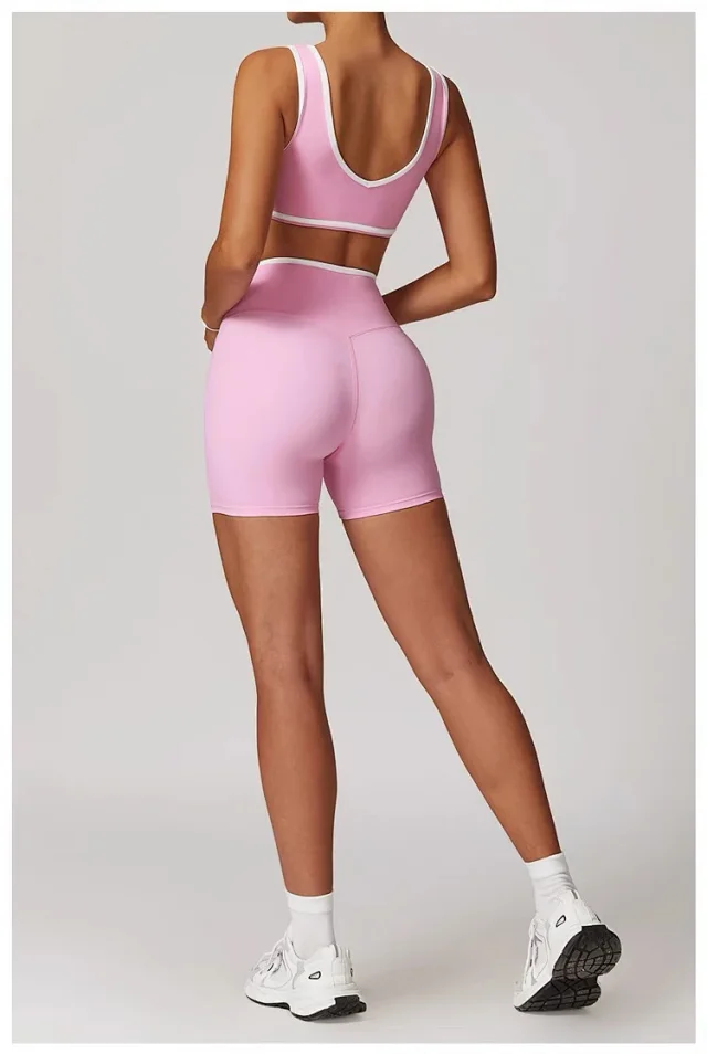 Alo Yoga Shorts High-waisted contrast crossover waistband biker product detail image 57