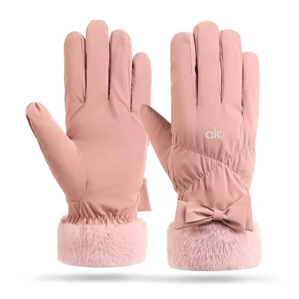 Alo Yoga Gloves Faux-fur cuff bow image 2