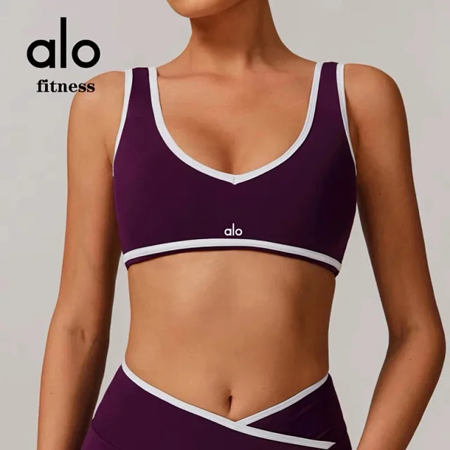 Alo Yoga Shorts High-waisted contrast crossover waistband biker product detail image 14