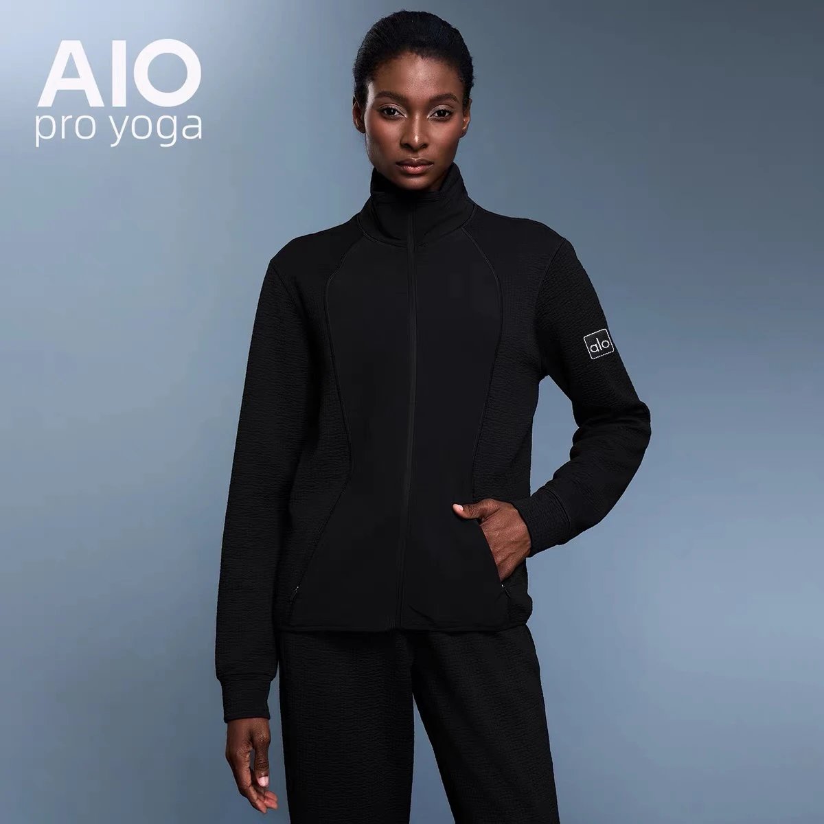 Design AIO Pro Yoga Textured Zip-Up Jacket and Pants Set White Sets - 5