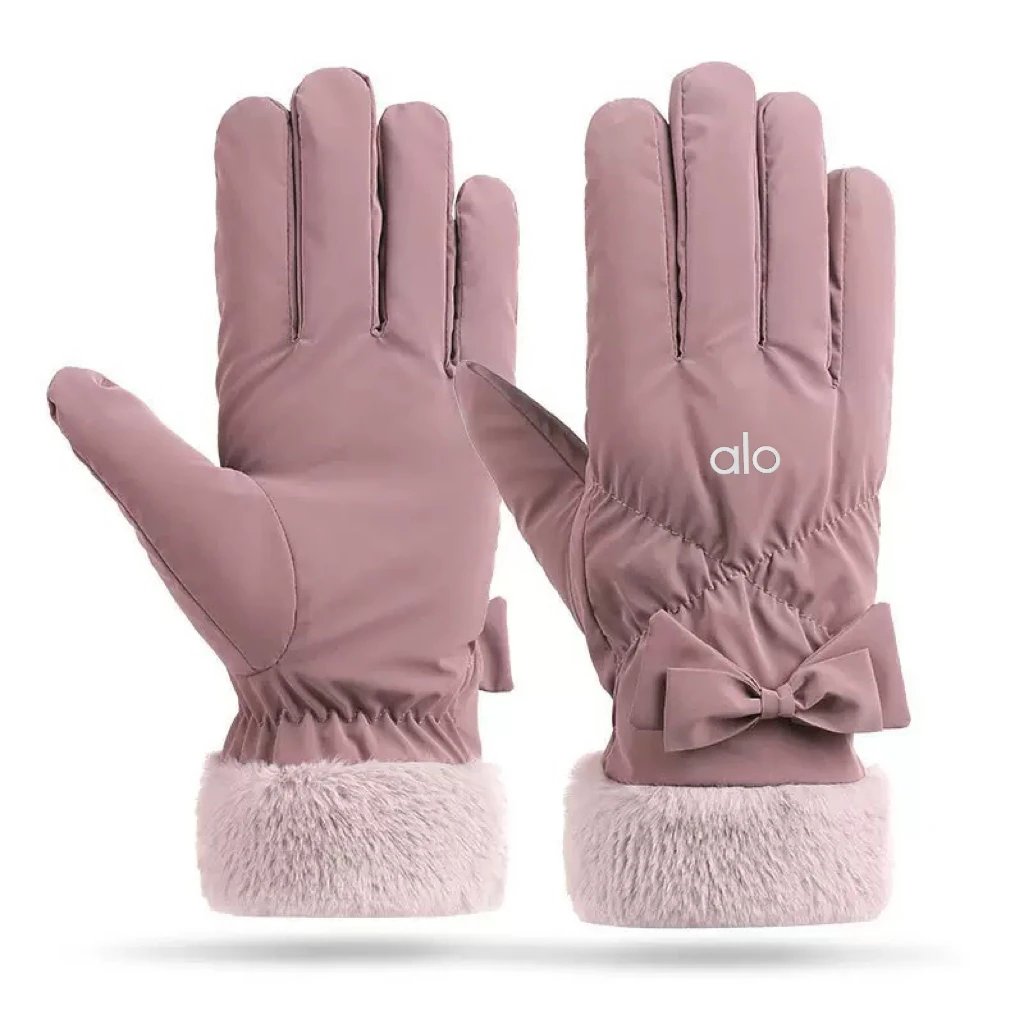 Alo Yoga Gloves Faux-fur cuff bow image 3