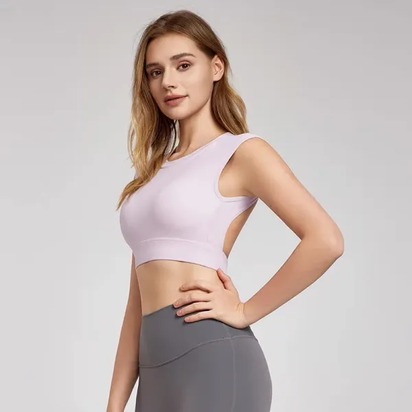 Alo Yoga Open Back Sports Bra Plum Activewear - 4