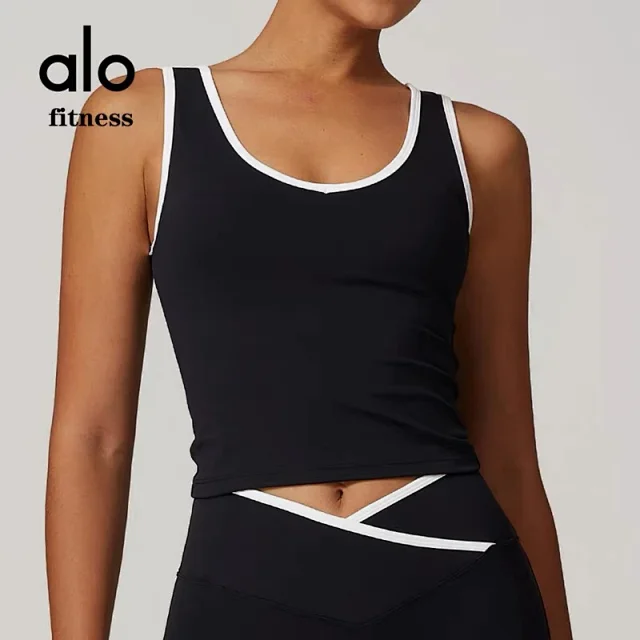 Alo Yoga Shorts High-waisted contrast crossover waistband biker product detail image 20