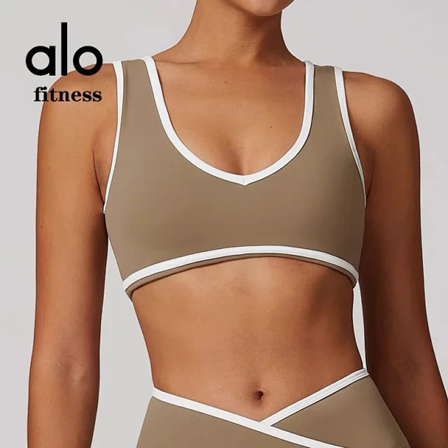 Alo Yoga Shorts High-waisted contrast crossover waistband biker product detail image 17