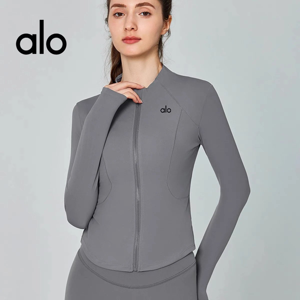 Alo Yoga Jackets Fitted zip-up stand-collar athletic jacket image 4