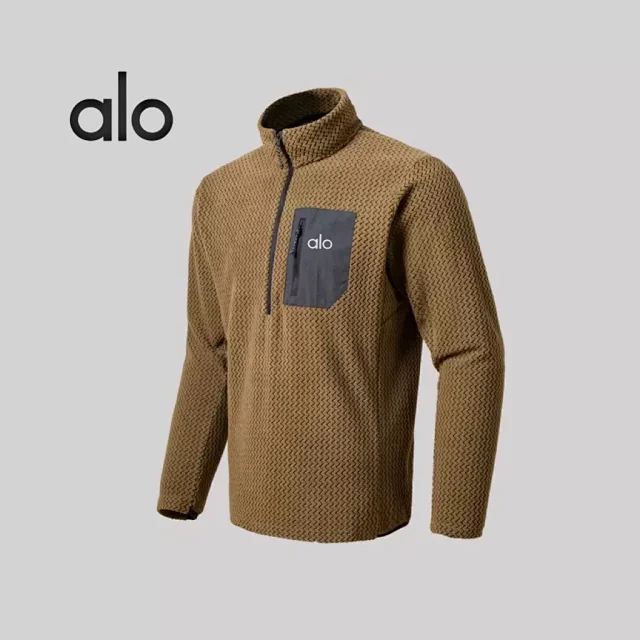 Alo Hoodies & Sweatshirts Textured Half-Zip Mock-Neck Sweatshirt with Chest Pocket product detail image 1