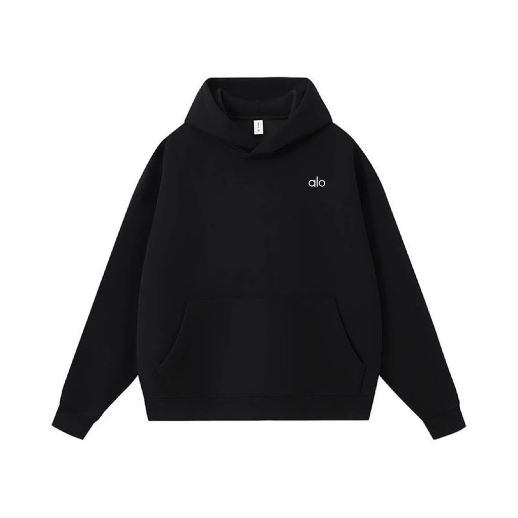 Alo Hoodies & Sweatshirts Pullover hoodie with kangaroo pocket — Black