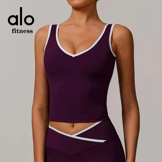 Alo Yoga Shorts High-waisted contrast crossover waistband biker product detail image 21