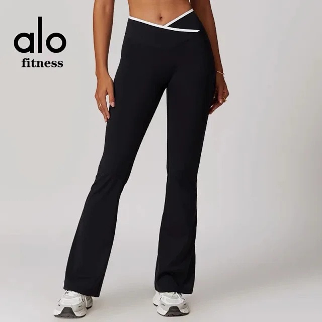 Alo Yoga Shorts High-waisted contrast crossover waistband biker product detail image 27
