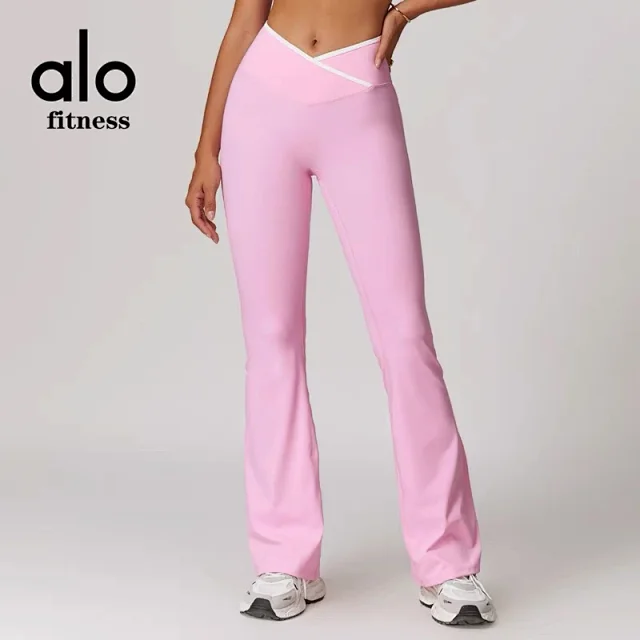 Alo Yoga Shorts High-waisted contrast crossover waistband biker product detail image 30