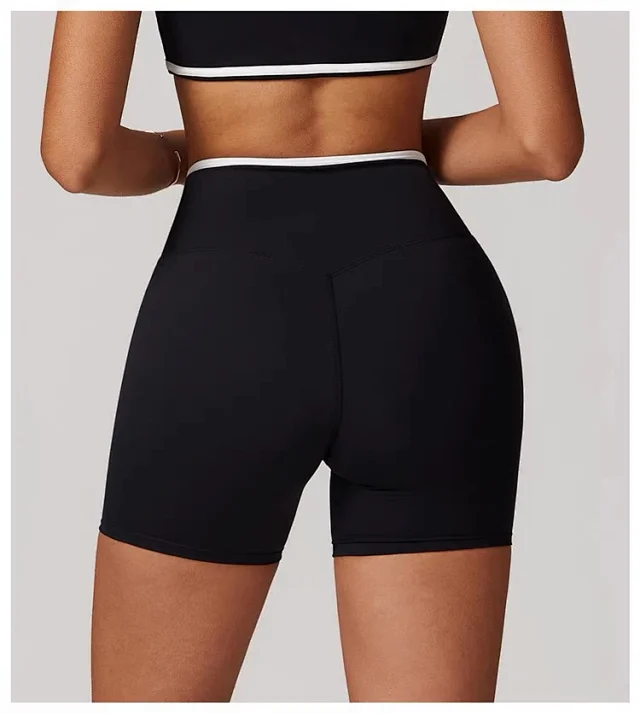 Alo Yoga Shorts High-waisted contrast crossover waistband biker product detail image 62