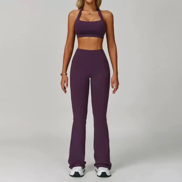 Alo Yoga High-Waisted Flare Leggings Purple Activewear Set - 1
