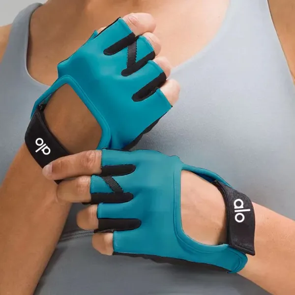 Alo Yoga Performance Fingerless Gloves Gray / Black - 13