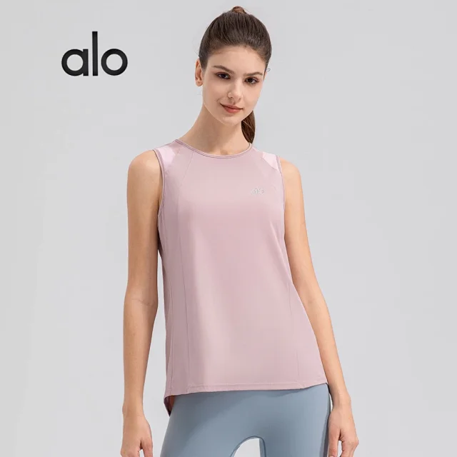 Alo Vests Sleeveless crew-neck athletic top with mesh shoulder panels product detail image 3