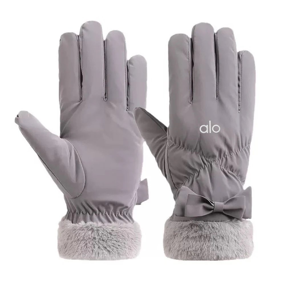 Alo Yoga Gloves Faux-fur cuff bow image 6