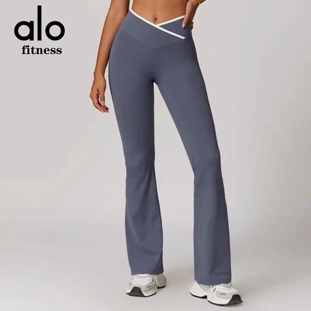 Alo Yoga Shorts High-waisted contrast crossover waistband biker product detail image 31
