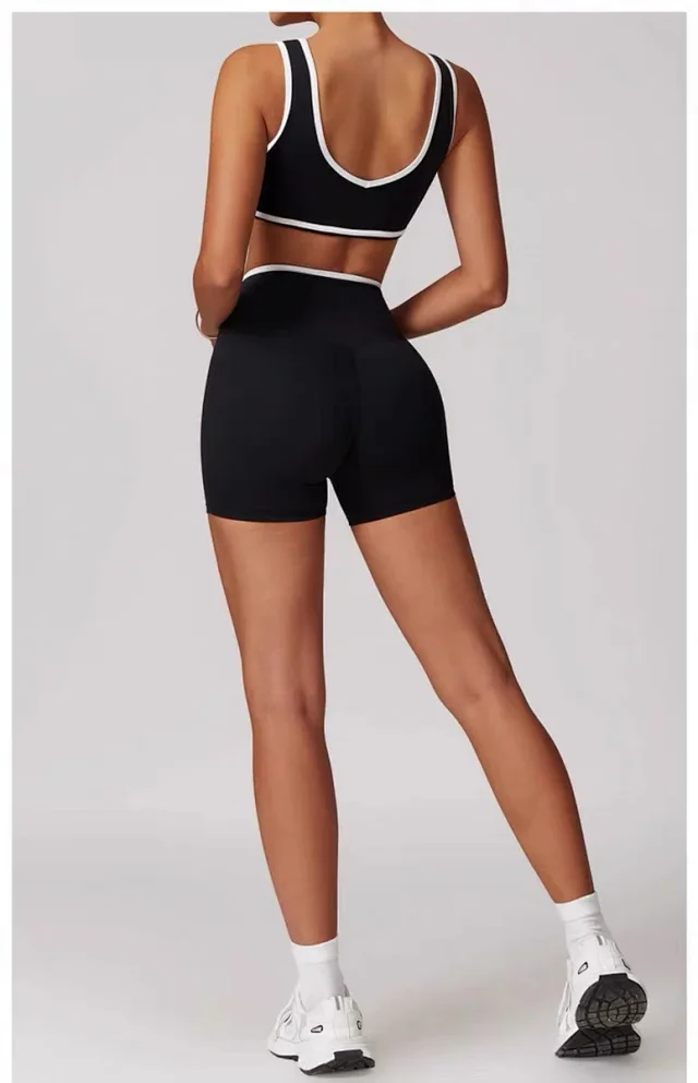 Alo Yoga Shorts High-waisted contrast crossover waistband biker product detail image 63