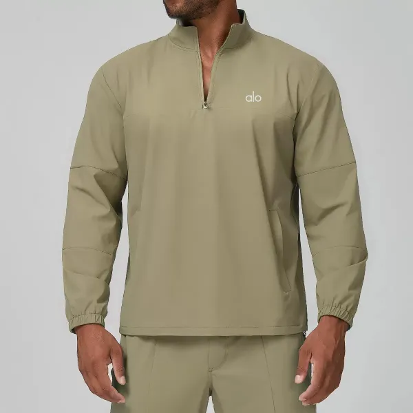 Alo Quarter-Zip Performance Top Black Activewear - 9