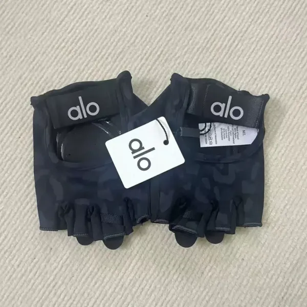 Alo Yoga Performance Fingerless Gloves Gray / Black - 9