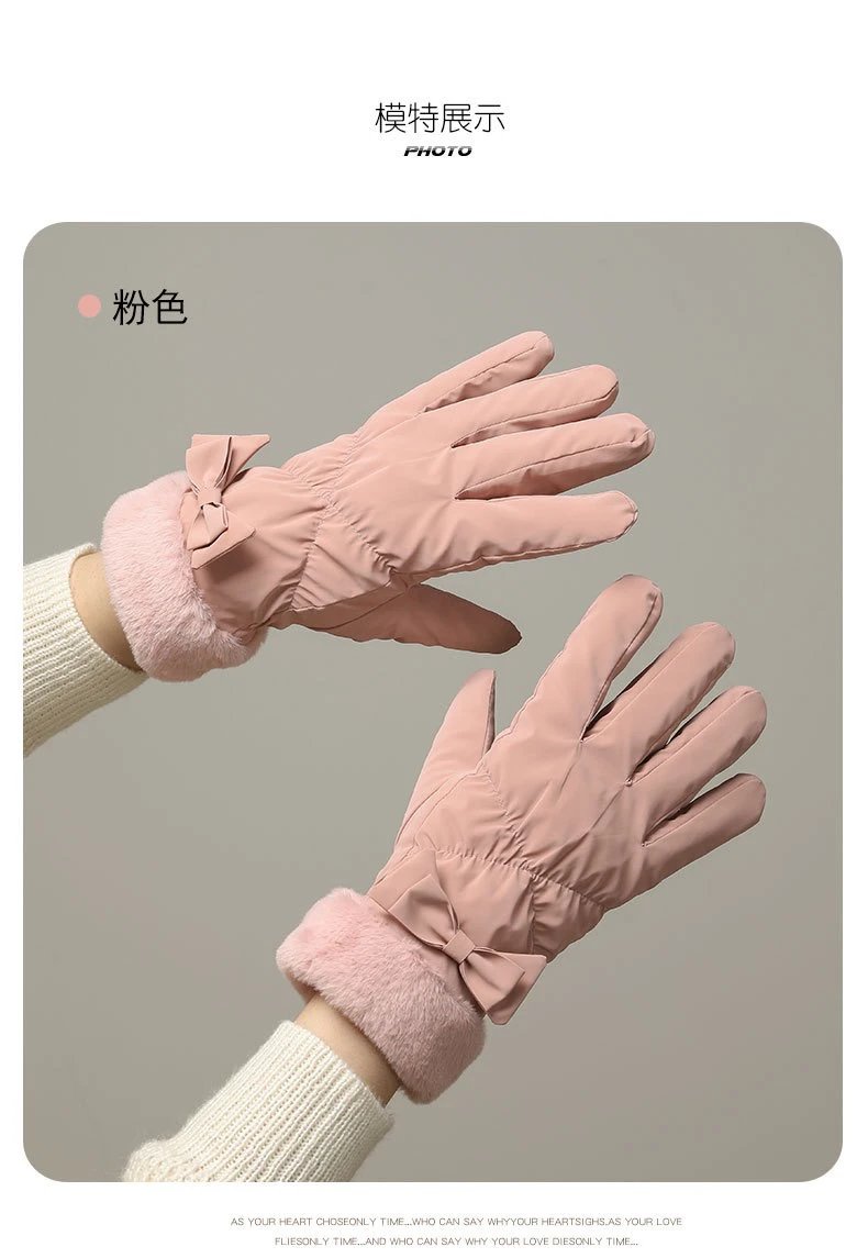 Alo Yoga Gloves Faux-fur cuff bow image 12