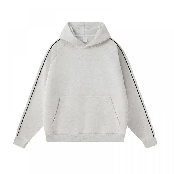 Design Basic Stripe Hoodie Red - 7
