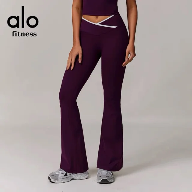 Alo Yoga Shorts High-waisted contrast crossover waistband biker product detail image 28