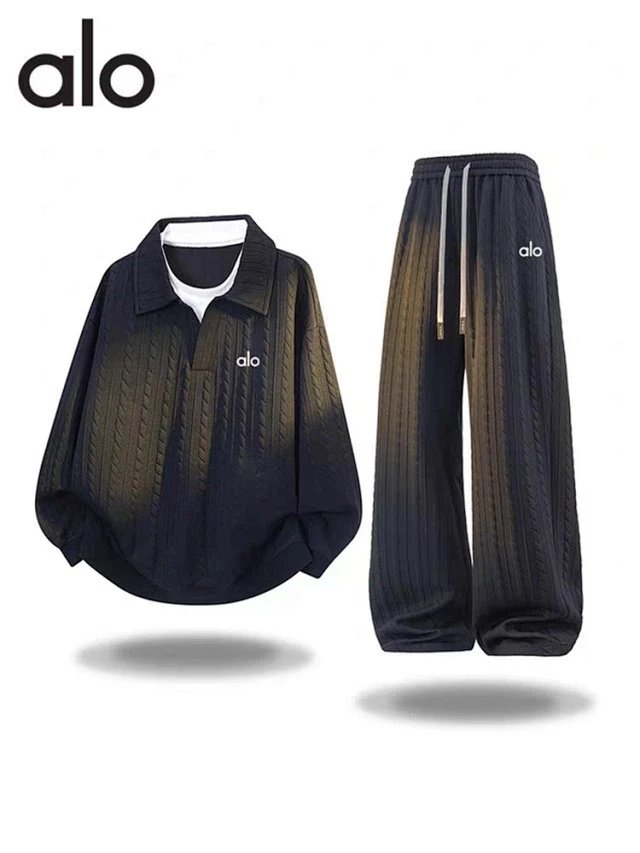 Alo Cable Knit Polo Black Top Polo Shirt - 3