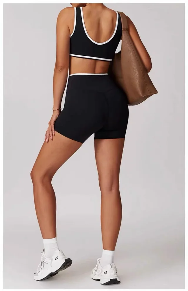 Alo Yoga Shorts High-waisted contrast crossover waistband biker product detail image 64