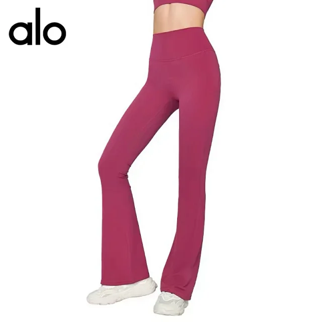 Alo Yoga Trousers High-Waisted Flared Pants with Pockets product detail image 5