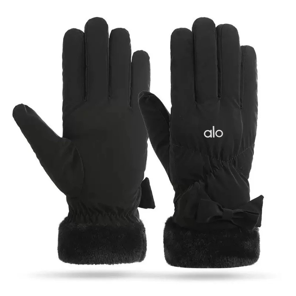 Alo Yoga Gloves Faux-fur cuff bow image 5