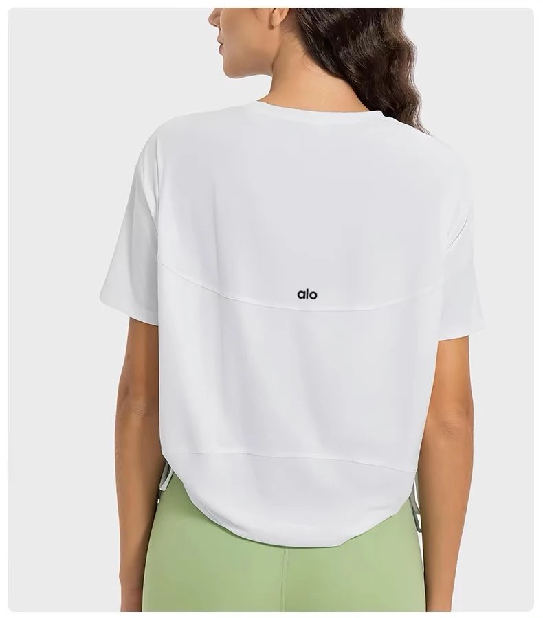 Alo Yoga T-Shirts Short-Sleeve Drawstring Hem T-Shirt image 8