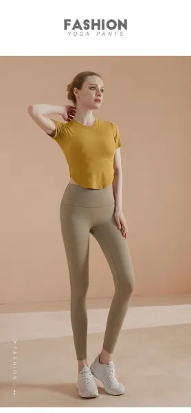 Design Ribbed Cropped T-Shirt Yellow - 22
