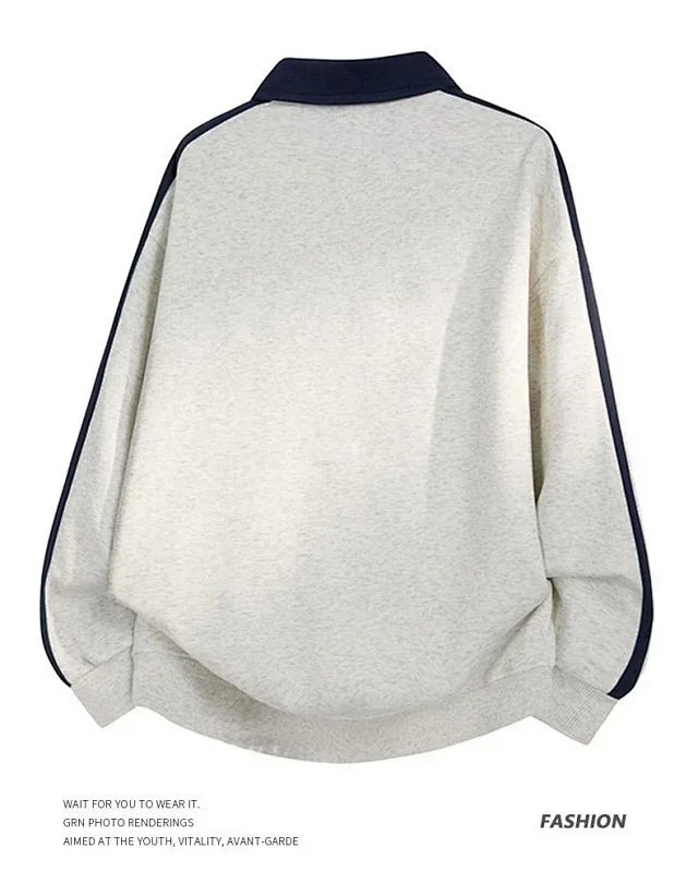 Alo Hoodies & Sweatshirts Contrast-piped collared polo sweatshirt product detail image 2