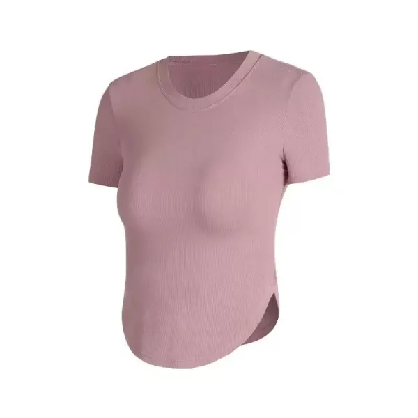 Design Ribbed Cropped T-Shirt Yellow - 6