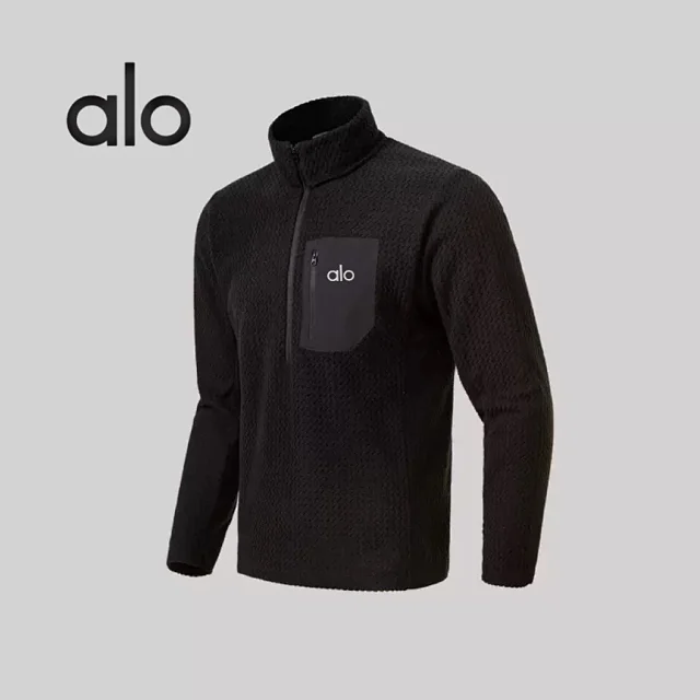 Alo Hoodies & Sweatshirts Textured Half-Zip Mock-Neck Sweatshirt with Chest Pocket product detail image 3