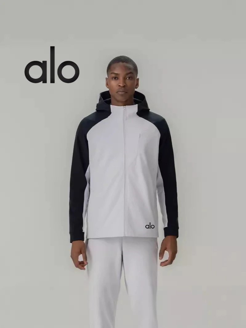 Alo Jackets Hooded full-zip jacket with contrast raglan sleeves image 3