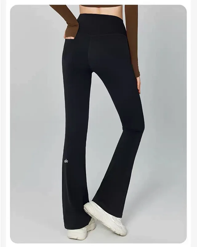 Alo Yoga Trousers High-Waisted Flared Pants with Pockets product detail image 31