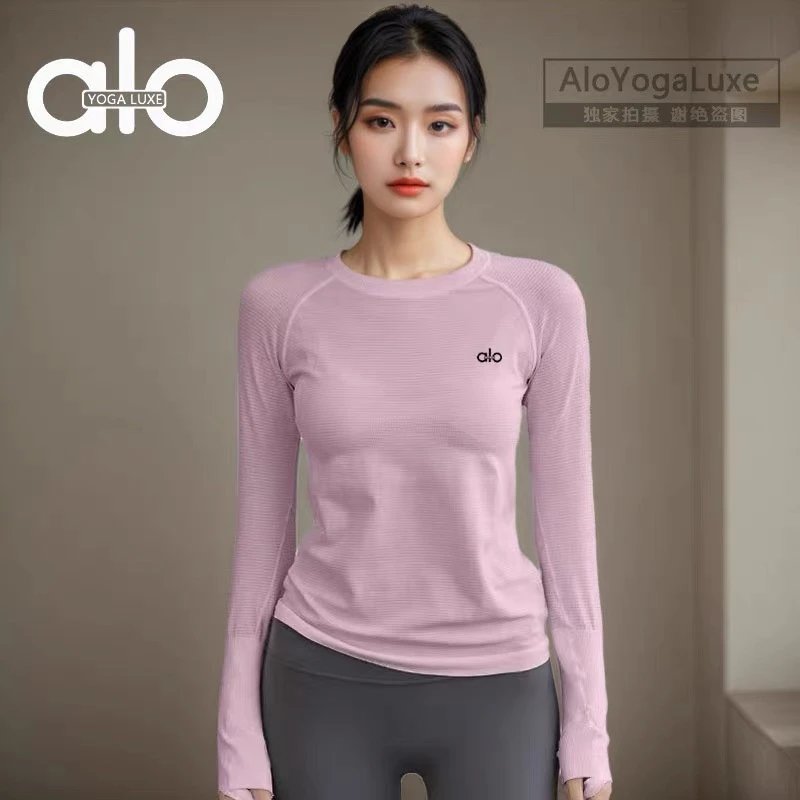 Alo Yoga T-Shirts Long-Sleeve Crewneck Thumbhole Performance Top image 5