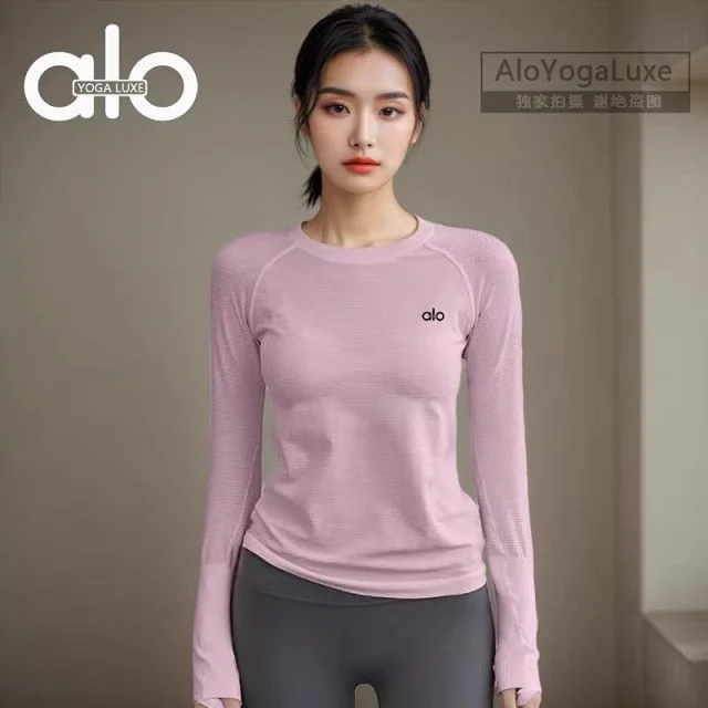 Alo Yoga T-Shirts Long-Sleeve Crewneck Thumbhole Performance Top product detail image 5