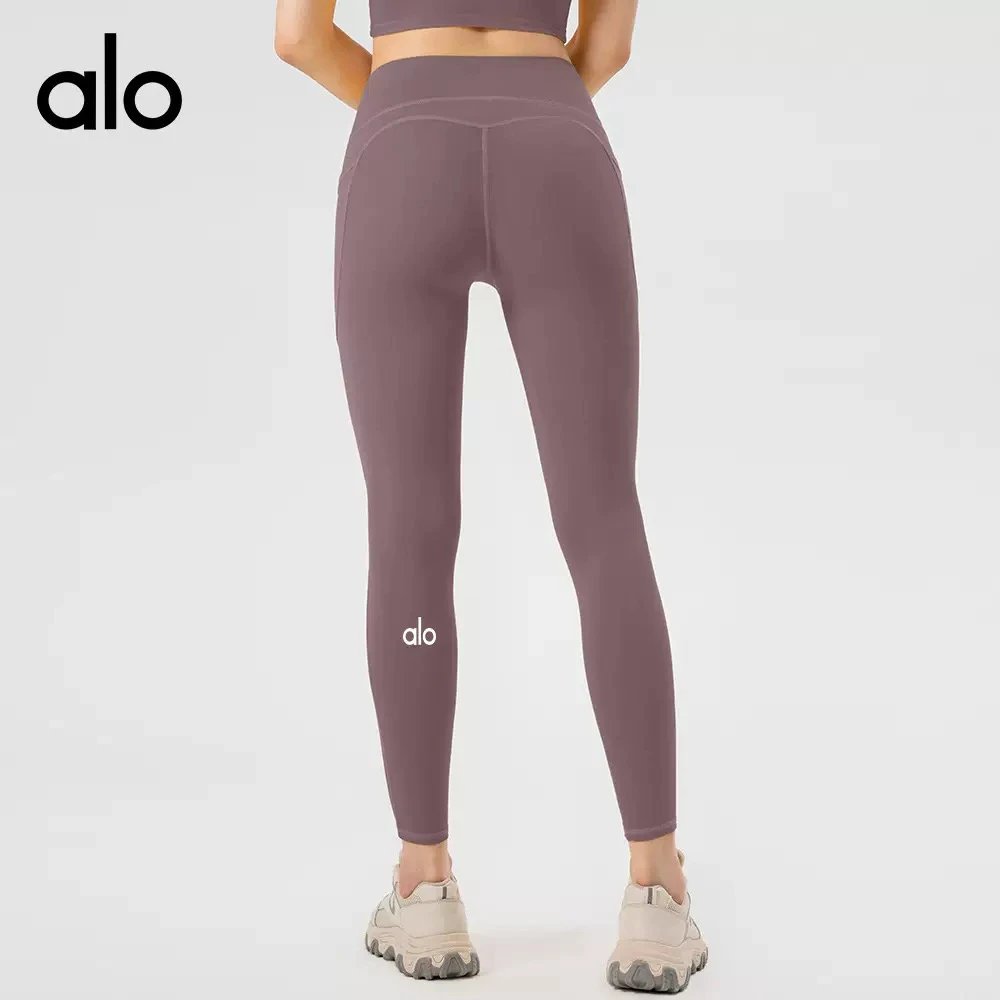Alo Trousers High-Waisted Ankle-Length Leggings with Side Pockets image 7