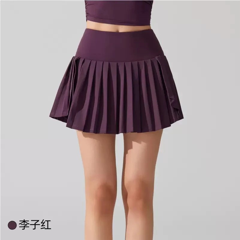 Purple Pleated Mini Skirt