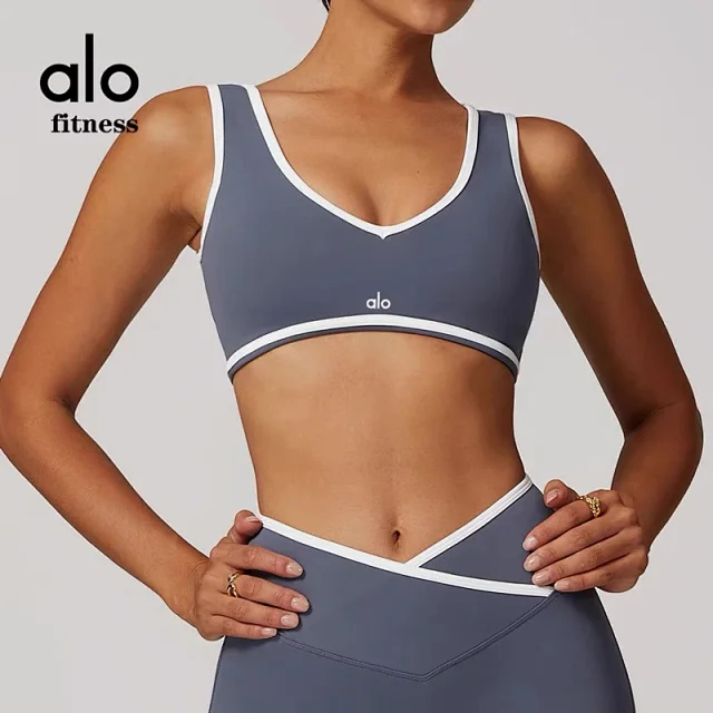 Alo Yoga Shorts High-waisted contrast crossover waistband biker product detail image 18