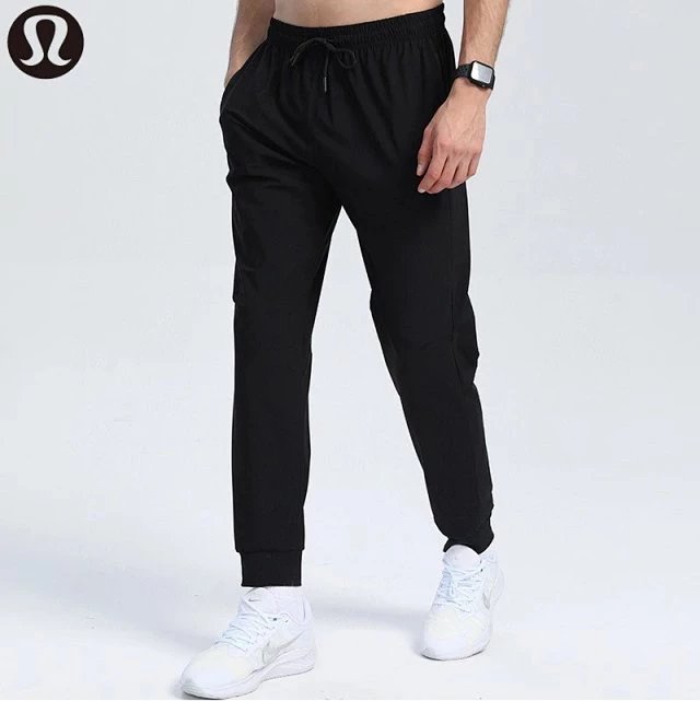 lululemon夏季男士反光条运动速干长裤纯色健身束脚九分裤时尚休闲男裤 - 135956