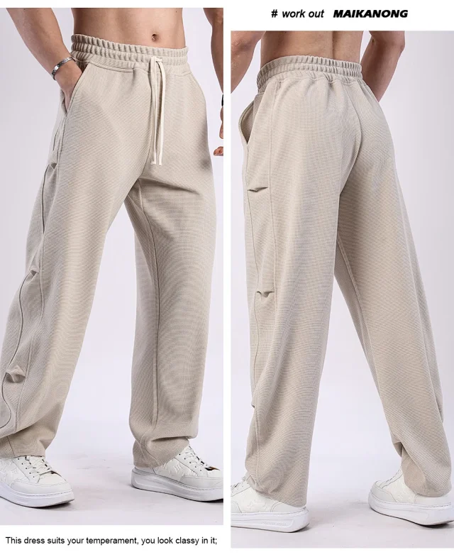 Alo Yoga Trousers Waffle-Knit Drawstring Wide-Leg Sweatpants product detail image 18
