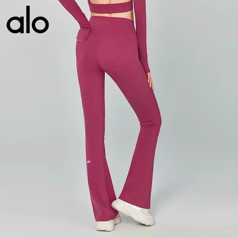 Alo Yoga Trousers High-Waisted Flared Pants with Pockets image 2