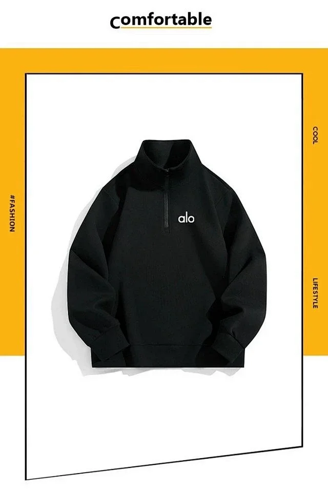 Alo Yoga Hoodies & Sweatshirts Half-Zip Stand-Collar Sweatshirt product detail image 6