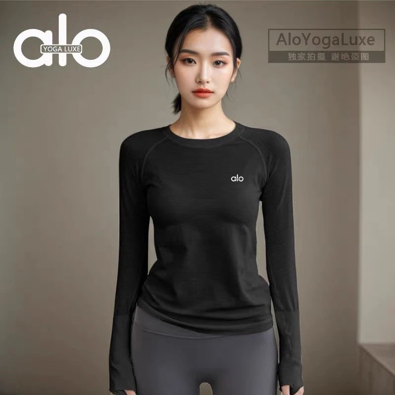 Alo Yoga T-Shirts Long-Sleeve Crewneck Thumbhole Performance Top image 3