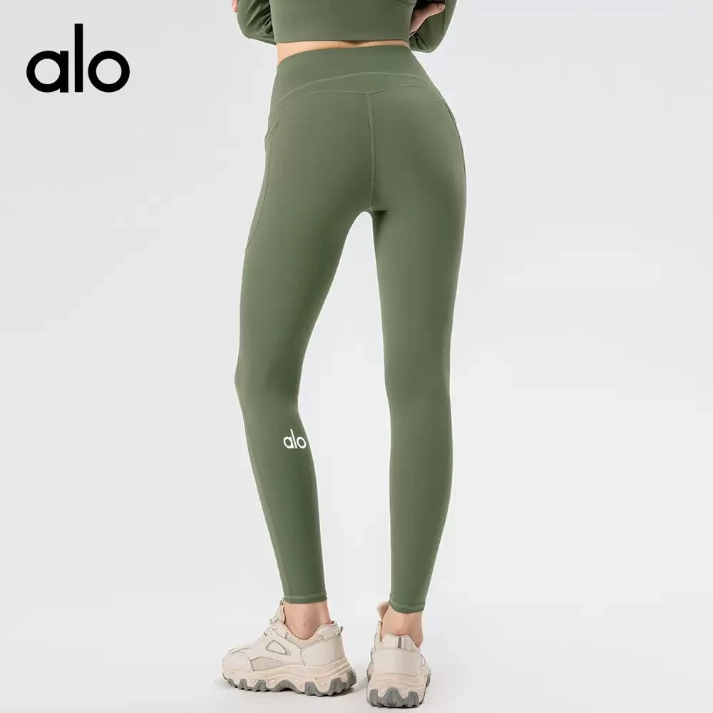 Alo Trousers High-Waisted Ankle-Length Leggings with Side Pockets image 8