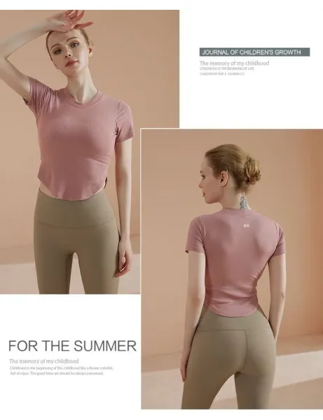 Design Ribbed Cropped T-Shirt Yellow - 17